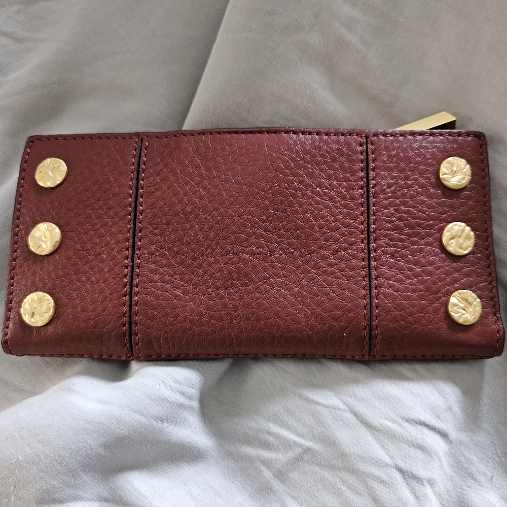 Hammitt Red Leather Wallet with Gold Studs
